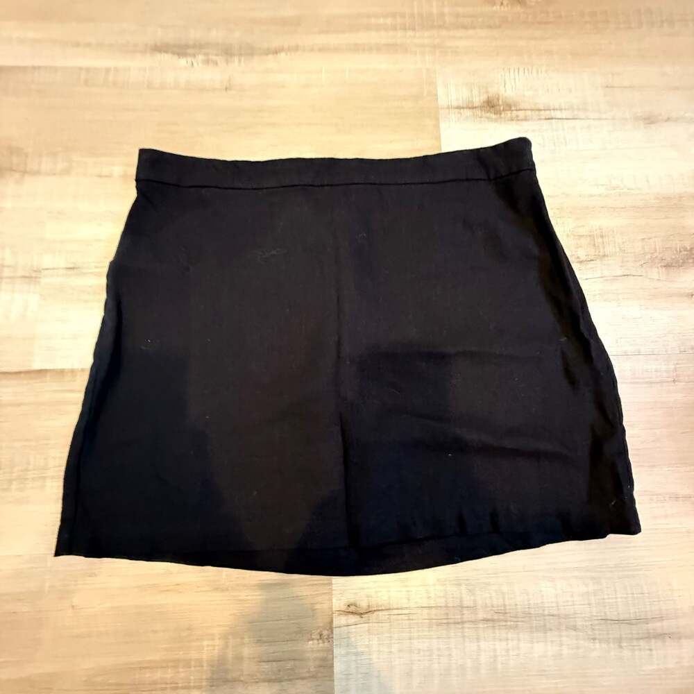 Old Navy Black Linen Blend Mini Skirt Size Large